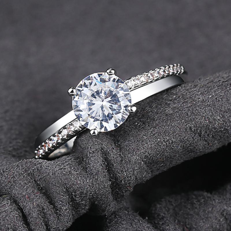 

Wedding Rings & Engagement Ring Made With + Cubic Zirconia White Gold Color Jewelry As Chirstmas Gift DWR486, Slivery;golden