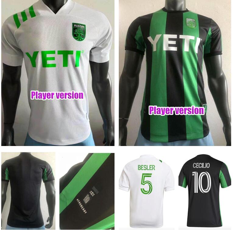 

Player version 2021 2022 CECILIO Austin FC soccer jerseys RING BESLER home kit black green 21 22 football shirts camisetas maillot de foot, Black;yellow
