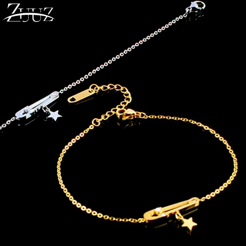 

Beaded, Strands ZUUZ Bracelets Bangles Jewelry Accessories Charm Chain Link Bracelet Stainless Steel Silver Rose Gold For Women Female Femme, Black