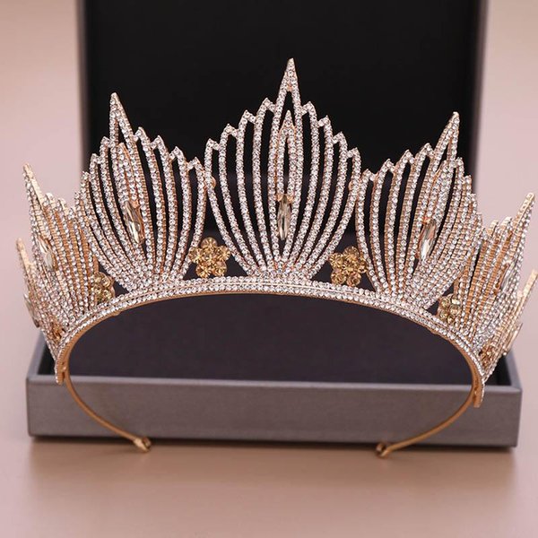 

Baroque Bridal Tiaras And Crowns Crystal Bride Diadem Headpiece Ornament Hair Jewelry Women Wedding Accessories JL Clips & Barrettes