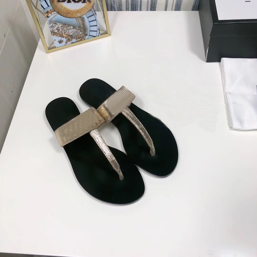 

Thong Sandals 2021 Luxury Designer Flip Flops Leather Slippers Summer Women Black Slide Shoes Fashion outdoor slides, Color 4