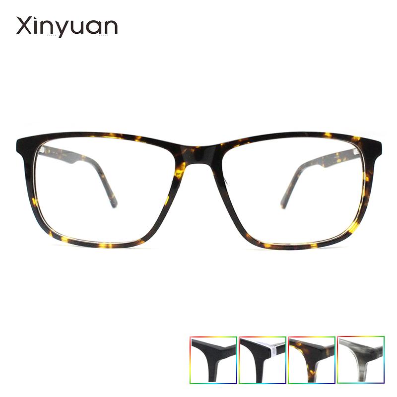 

Fashion Sunglasses Frames A009 Acetate Big Size Eyeglasses Frame Men Gradation Eyewear 2021 Male Classic Full Rim Optical Prescription Glass, Black