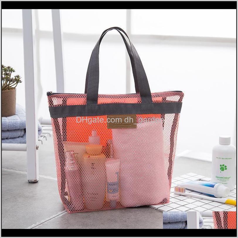 

Storage Housekeeping Organization Home Garden Drop Delivery 2021 Outdoor Travel Beach Makeup Tote Bag Portable Mesh Transparent Toiletry Hand