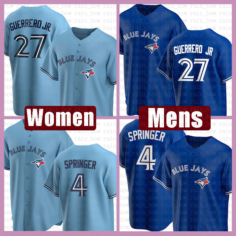 

27 Vladimir Guerrero Jr. Mens 4 George Springer Women Toronto Baseball Jersey Blue Jays George Bell Joe Carterv Custom Josh Donaldson, 2021 jersey(lanniao)