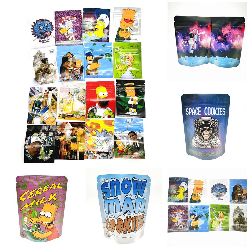 

2021d CEREAL MIK snow man cookies SPACE Edibles Packaging Mylar Bags