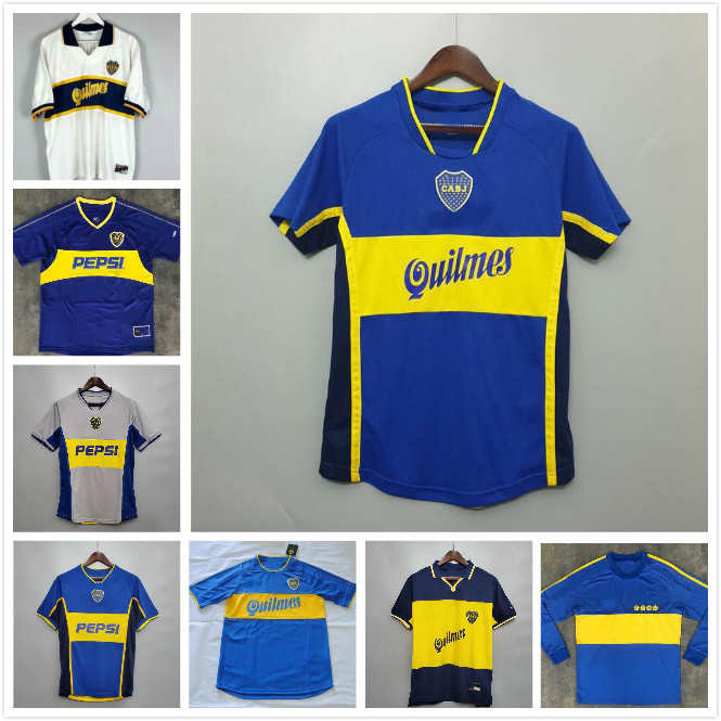 

Retro classic 1995 1996 1997 1998 1999 2000 2001 2002 2003 2005 Boca juniors soccer jerseys ROMAN MARADONA limited Retro football shirt, 99