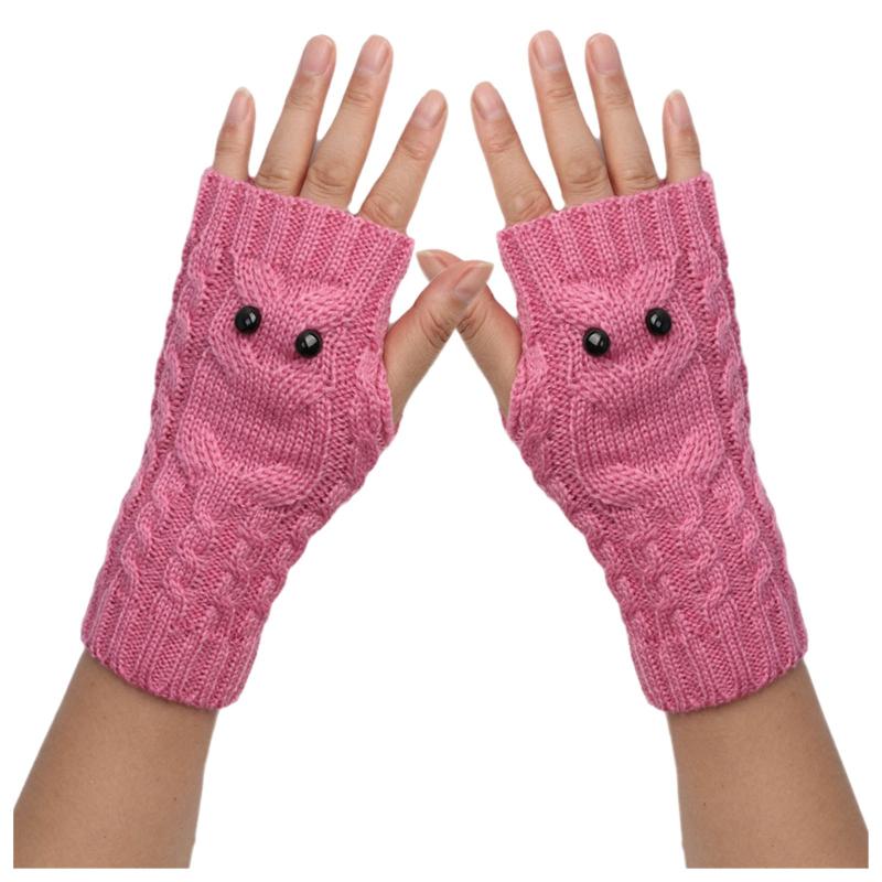 

Sports Gloves 25# Winter Women Goth Clothes Girl Knitted Arm Fingerless Keep Warm Soft Mitten Guantes Womens, Bk