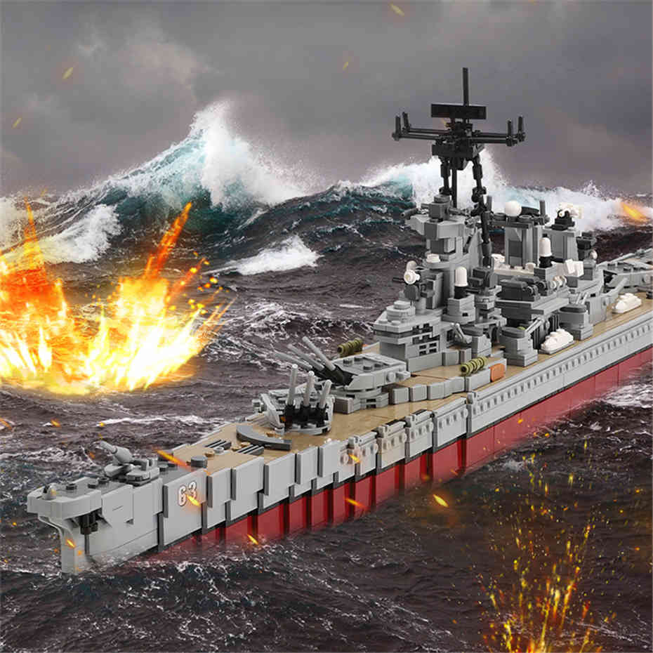 

06030 Military Army Series 2631PCS The USS Missouri Battleship Set Building Blocks Bricks Classic Battleship Model toys gifts X0503