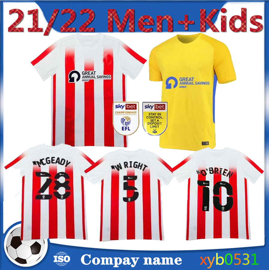 

SUNDERLAND 21 22 soccer Jerseys home away Gooch Pritchard Evans Grigg Arbenit Xhemajli O'Brien Wright Stewart McGeady Camisetas 2021 2022 Men KIDS kit football shirt, Blue