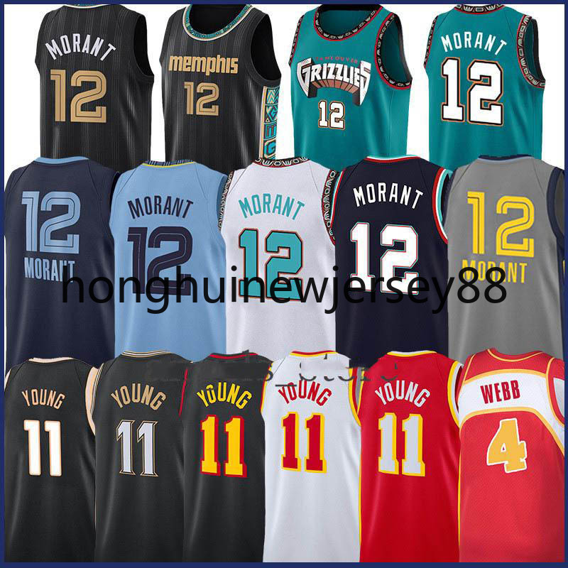 

Trae 11 Young Ja 12 Morant Spud 4 Webb Basketball Jersey