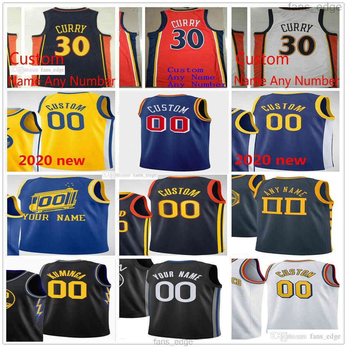 

2021 City 75th 2022 Edition Custom Printed Stephen 30 Klay Curry 11 Thompson 33 Wiseman Draymond 23 Green 95 Juan Toscano 3 Poole Men Woman Youth Kids Basketball Jersey, Black