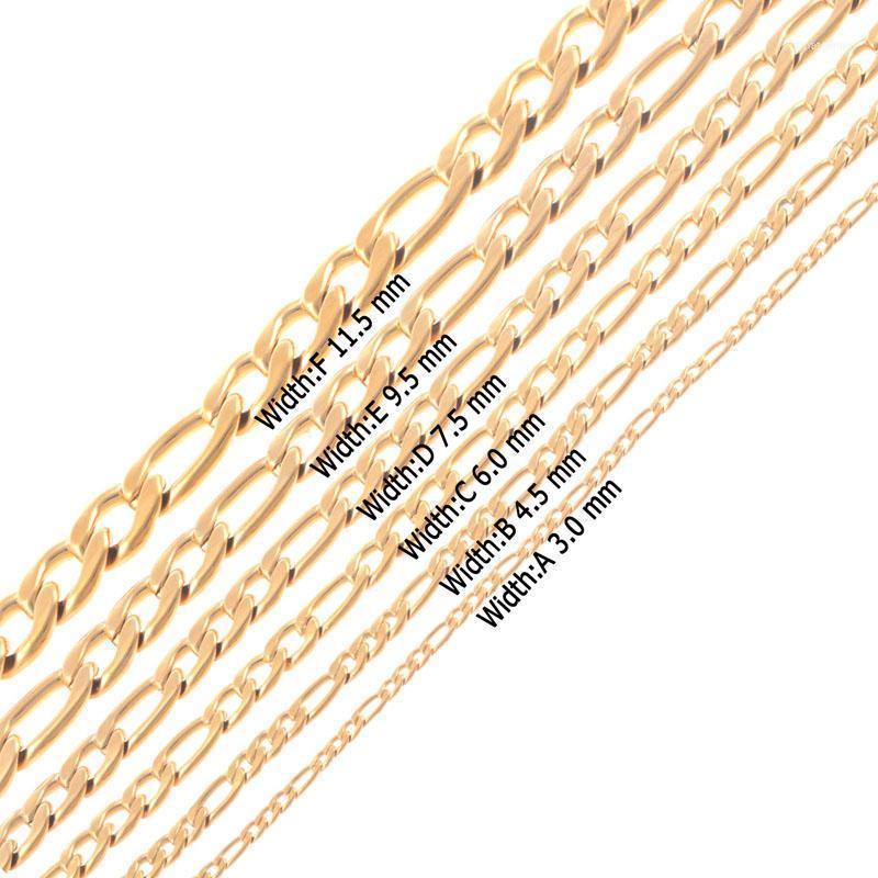 

Gold 316L Stainless Steel 3:1 Necklaces Figaro Link Chains Men Womwn Jewelry Fancy Christmas Gifts1