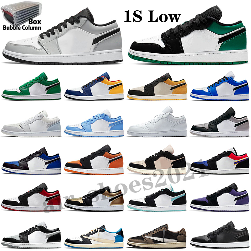 

hot Low 1 1s basketball shoes top OG black toe court purple SP Travis Scotts men women sneakers Eur 36-46 with box, Color 15