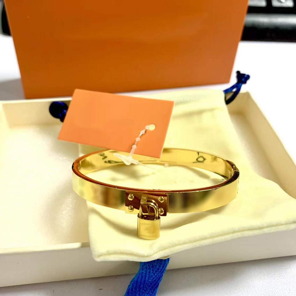 Bracelet à breloques avec serrure bracelets à breloques 17 cm à l'intérieur du périmètre couleur or fête cadeau de vacances ZG1180