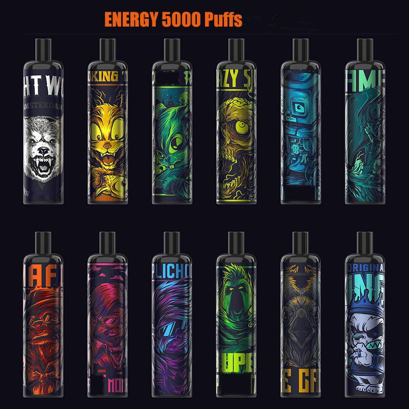 

Authentic ENERGY Vape Disposable E Cigarette With Rechargeable 850mah battery 5000puffs Mesh Coil Pre-filled 12ml Cartridge Randm Ghost Flumd Float
