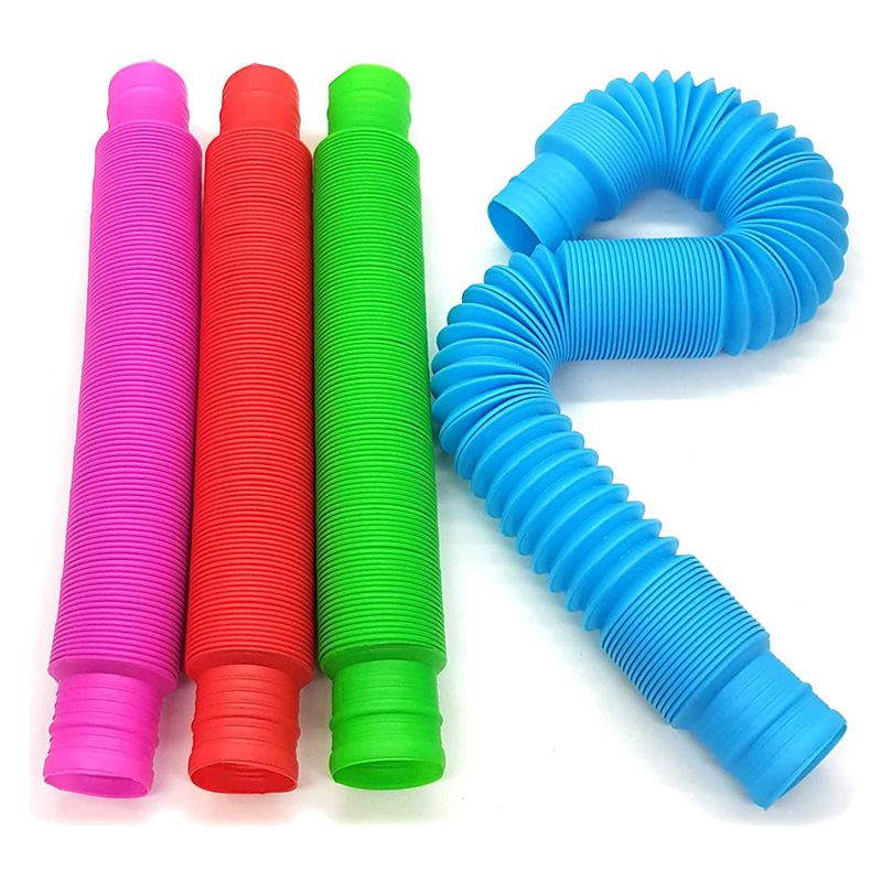 

4 Pack Tubes Sensory Toys Fine Motor Skills Toddler Multi-Color Fidget Games for Kids Learning Stress and Anxiety Relief