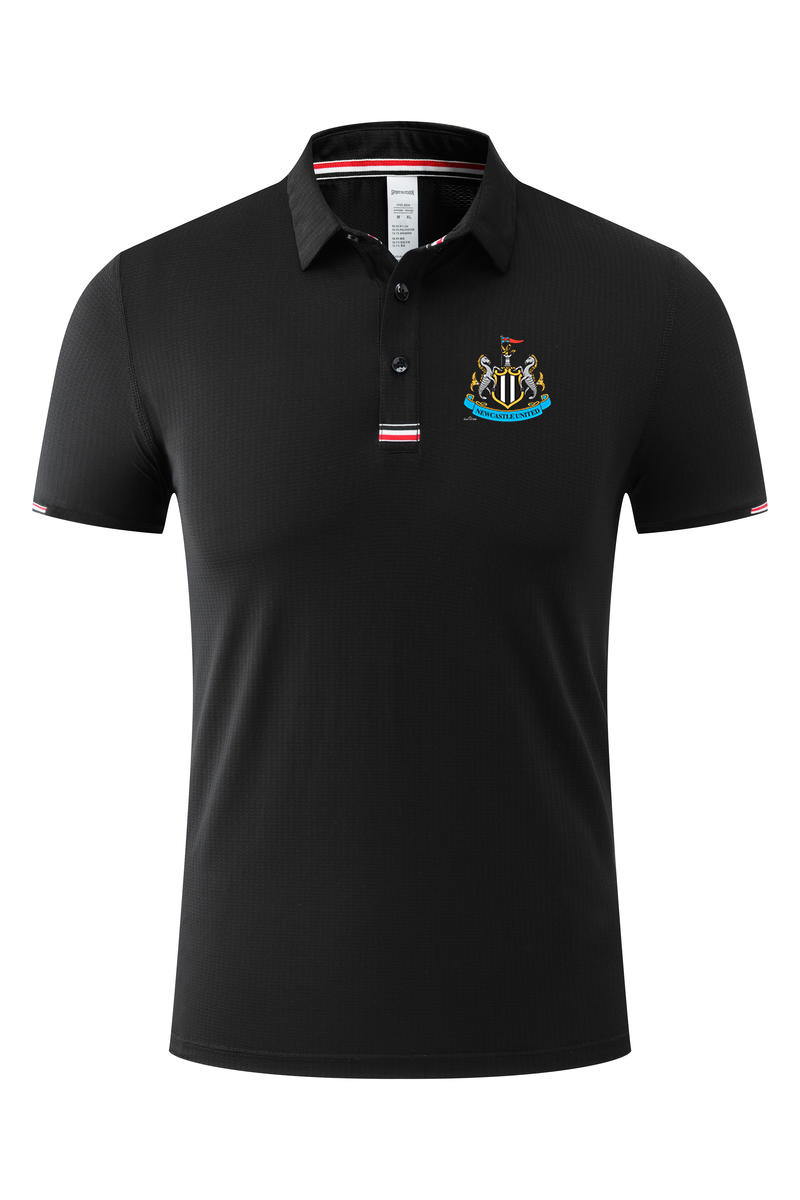 

Newcastle United Men's Polo Summer Soft Fashion Design Comfortable Fast-dry Adult Soccer T shirt Short Sport Clothes, White;black