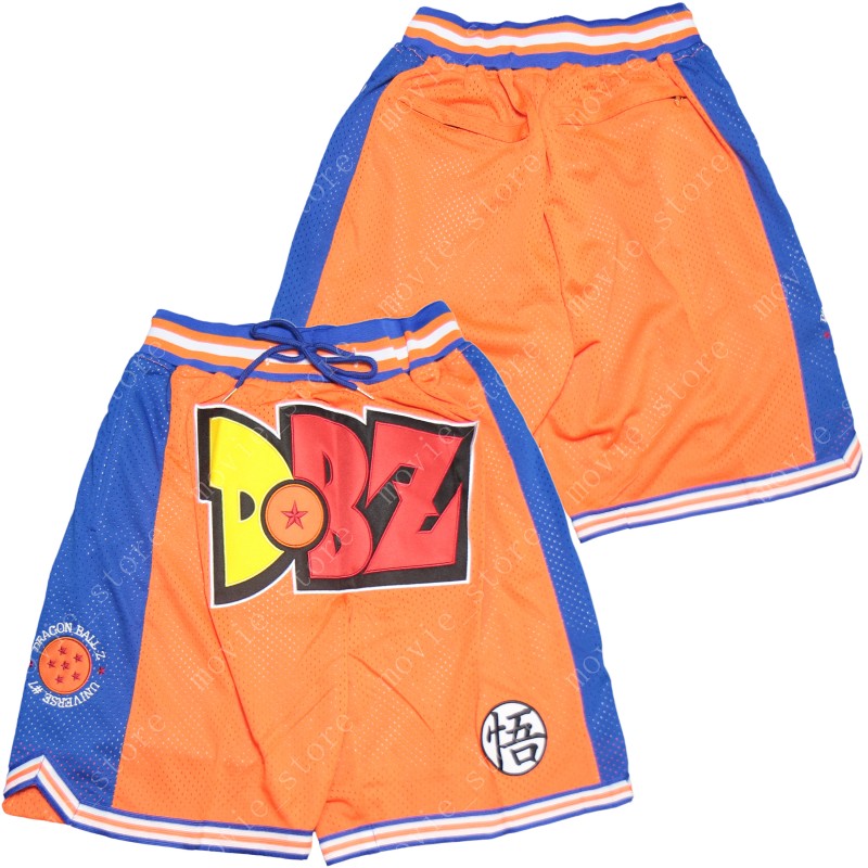 

Men's DBZ Dragon Ball Z Basketball Shorts Goku Orange Cartoon Comics Sports Pants Universe, White