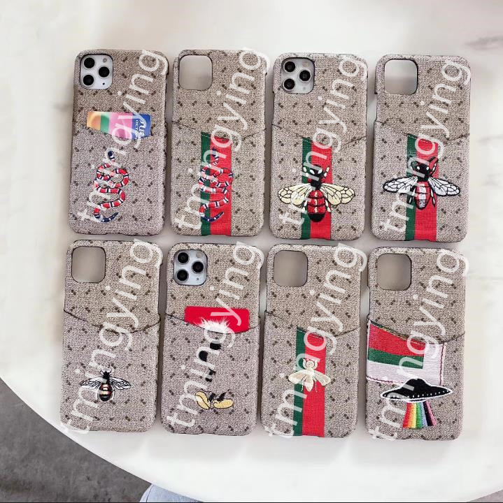 

G fashion phone cases for iphone 12 mini 11 pro max XS XR X 7 8 plus Samsung S20 S21 Note 20 designer case with card Protective cover shell