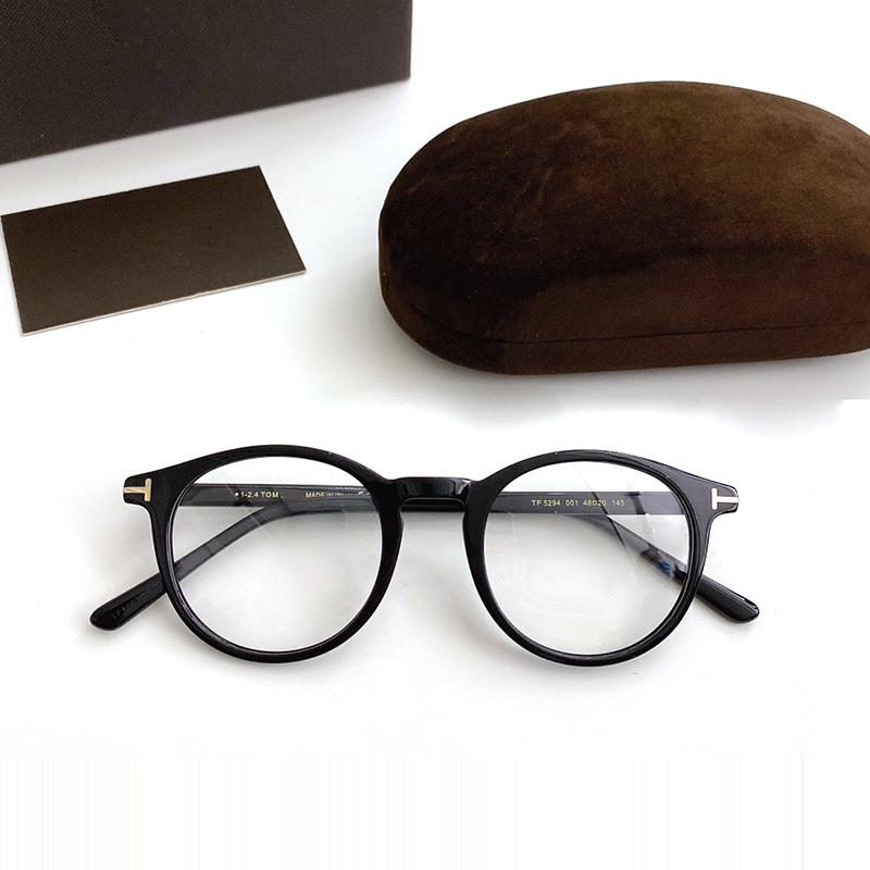 

Tom For Optical Eyeglasses Frames Forde Fashion Round Acetate Women Men Reading Myopia Prescription TF5294 With Case Sunglasses, Black