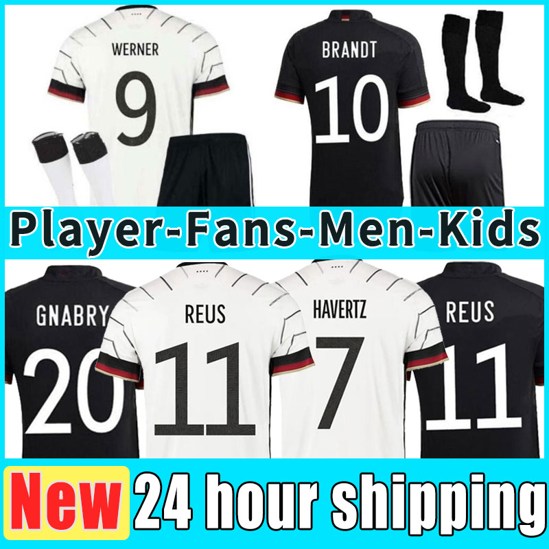 

Euro German soccer jersey 2021 2022 HUMMELS KROOS GNABRY WERNER DRAXLER REUS MULLER GOTZE football shirt uniforms men kids kit player version full set socks, Away