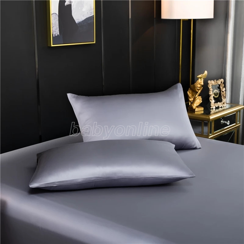 

24 Hours Ship Mulberry Silk Pillow Case King Queen Size Home Hotel Travel Hair Face Feelingless High Quality Pillow Cover, Beige