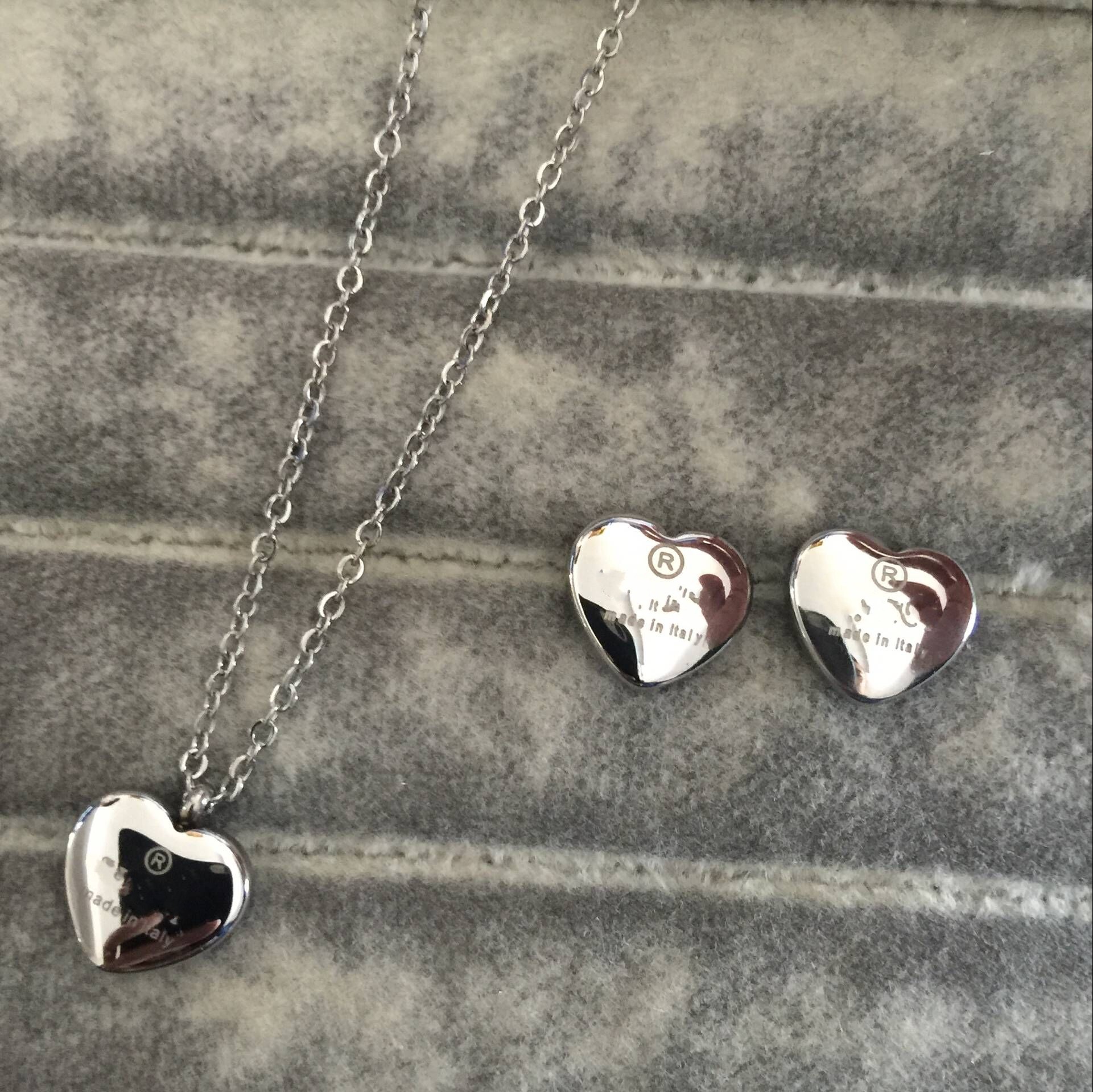 

13 design mix High Quality Jewelry sets heart love pendant letter earrings necklace Fashion Stainless Steel Gold silver rose Plated Women wholesale