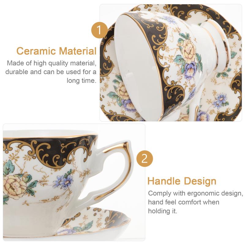 

Cups & Saucers 1 Set Ceramic Coffee Cup Delicate Saucer Multi-purpose
