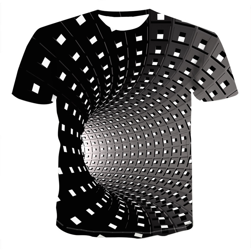 

Mens Graphic T Shirt Fashion 3 Digital Tees Boys Casual Geometric Print Visual Hypnosis Irregular Pattern Tops Eur Plus Size XXS-5XL, Custom made