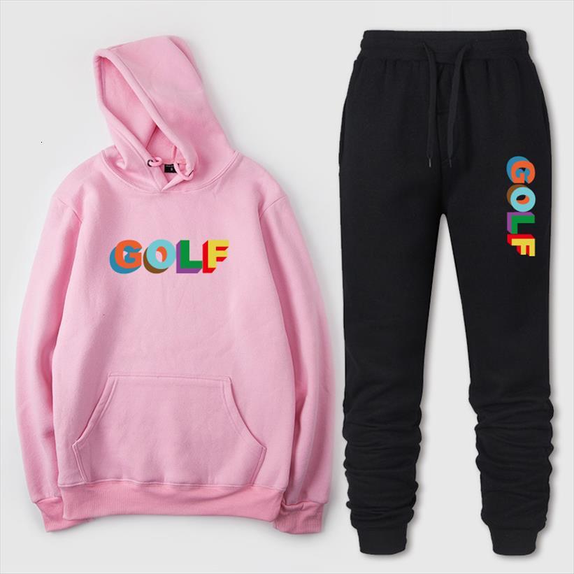 

fashionbrand golf wang tyler the men tracksuit creator 20autumn womens fashion 2 piece set warm sportswear hooded track suits male, Gray