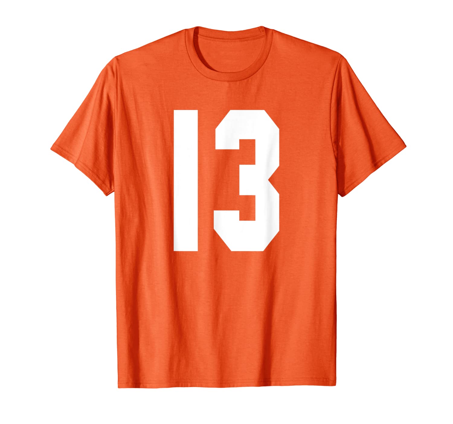 

# 13 Team Sports Jersey Front Back Number Player Fan T-Shirt, White;black
