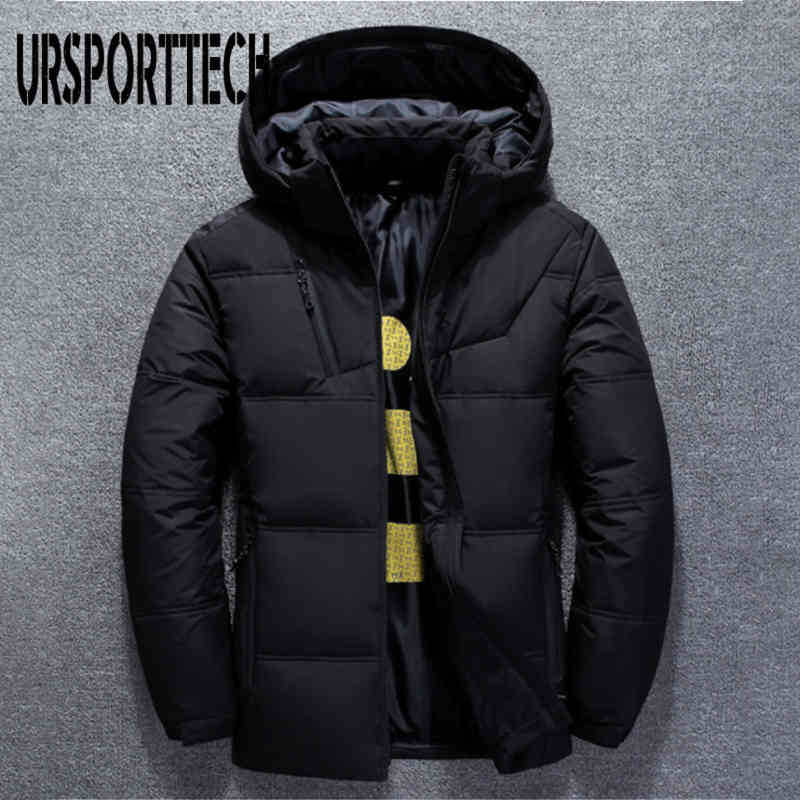

Ursporttech - men's winter et, high quality thick red and black snow coat, warm clothing, white duck down et
