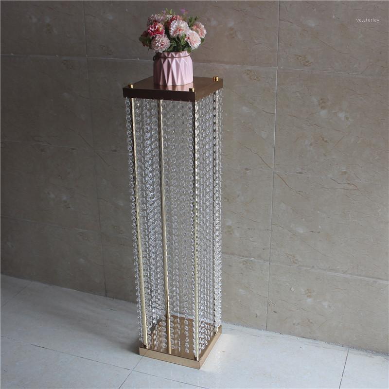 

Party Decoration Clear Wedding Centerpiece Acrylic Bead Strands 120cm Tall Road Cited Flower Stand For Table Decor.