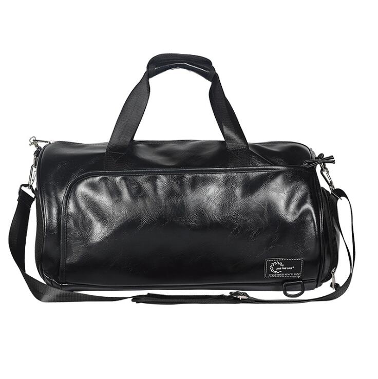 

Factory wholesale men handbag simple green leather fitness bag outdoor sports leisure leathers travel bags fashion wet and dry separation sportses handbags