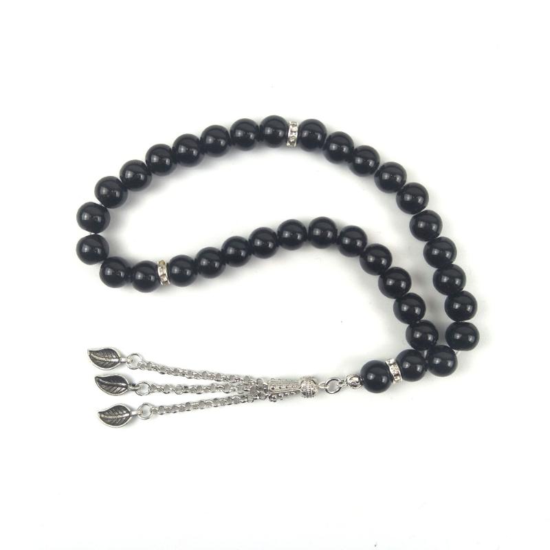 

Beaded, Strands Wholesale Black & Green 33pcs Tasbih Crystal Glass Beads 10pcs/bag Prayer For Wedding Gift 10pcs