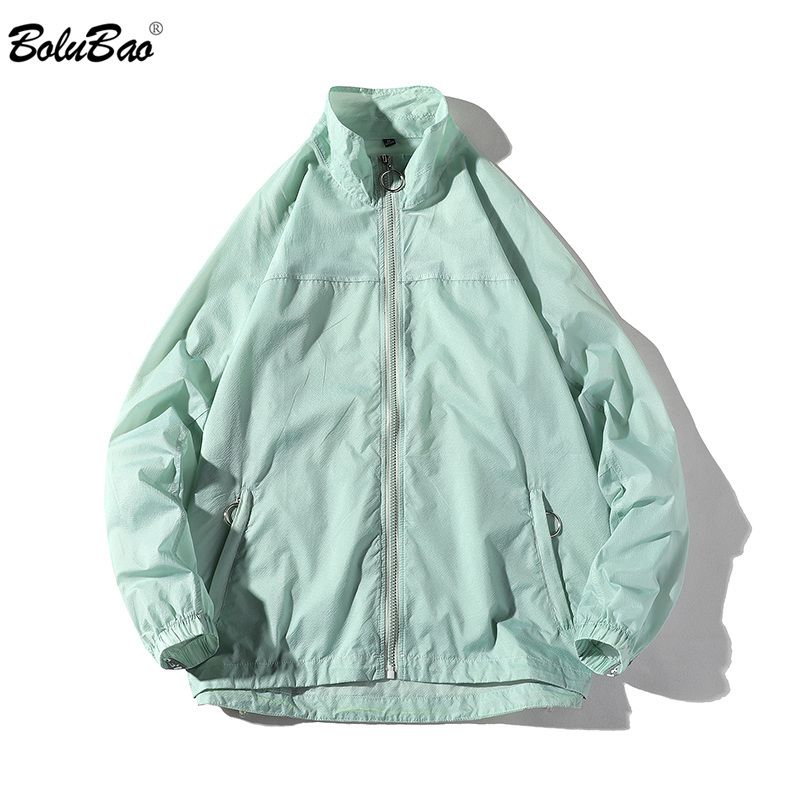 

BOLUBAO Men' Jackets Autumn Tracksuit Coat Cardigan Simple Sunscreen Street Men Solid Color Jackets Coats 210518, Blue