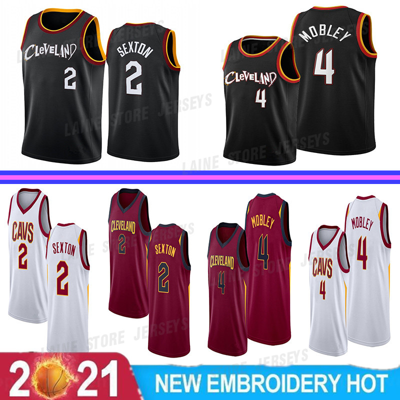 

Collin 2 Sexton Jerseys Evan 4 Mobley Mens Black Red White Basketball Jersey, White mens