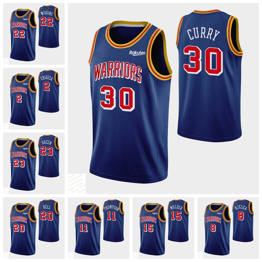 

Golden State''Warriors''Men Stephen Curry Thompson Draymond Green Otto Porter Jr. Chris Chiozza Nemanja Bjelica Curry 2021 Basketball 75th Jersey