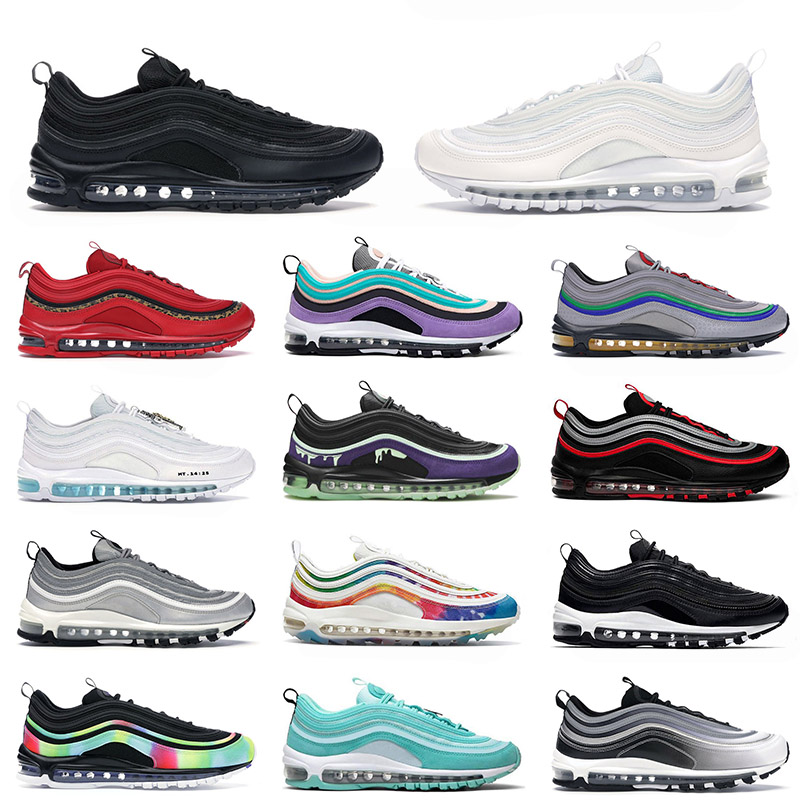 

Top Quality Sports 97OG Cushions Triple Black ALL White Running Shoes Nintendo Bred Reflective Halloween Silver Bullet Team Red Trainers 97s Outdoor Sneakers, D23 chile red 40-45