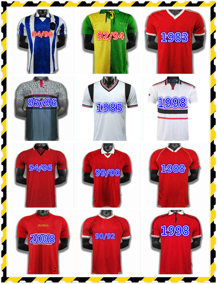 

92 98 CANTONA GIGGS KEANE Mens RETRO Soccer Jerseys 98 04 BECKHAM SOLSKJAER SCHOLES 11 RONALDO FERDINAND ROONEY CHICHARITO Football Shirt, Blue