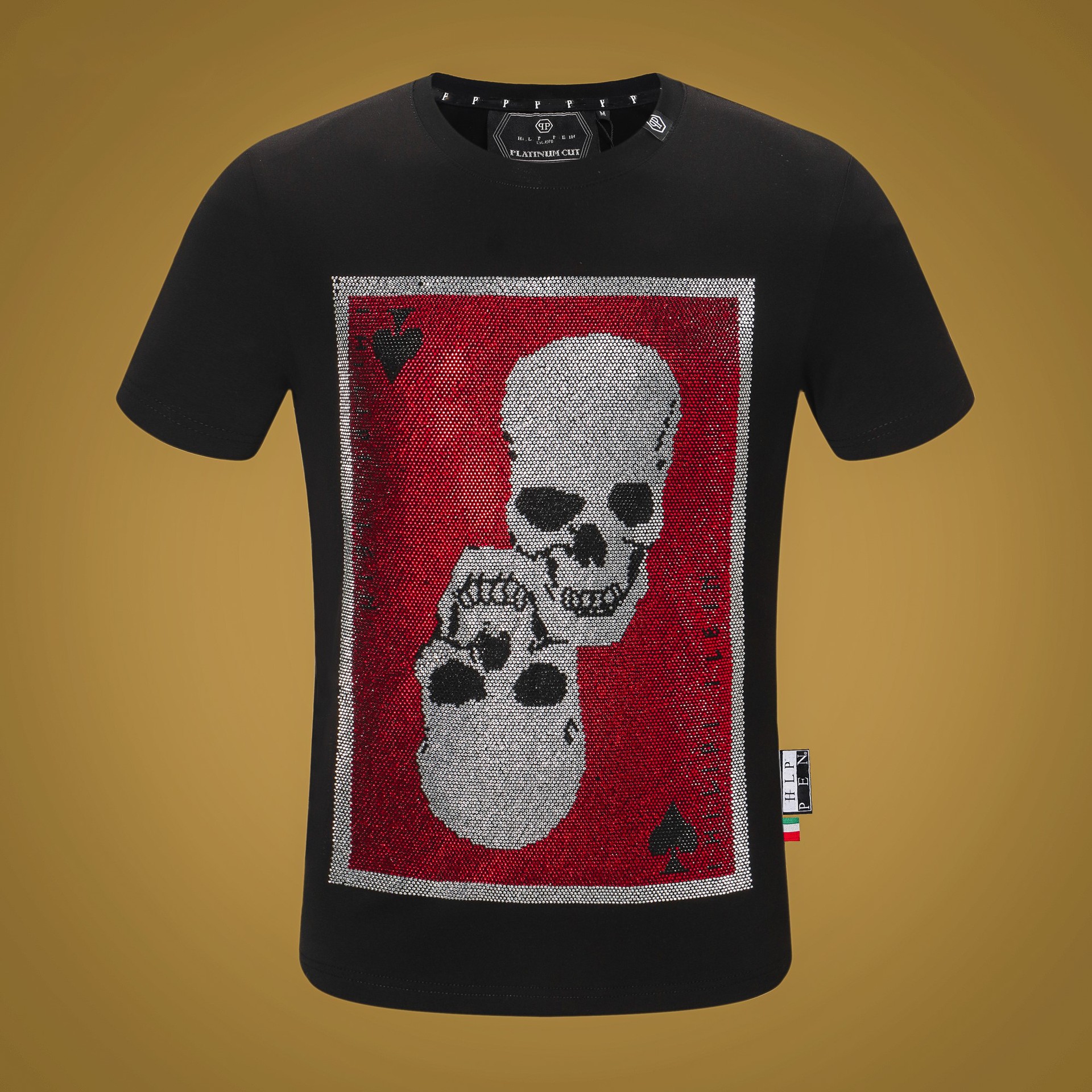 

2021 Men T Shirt diamond Skulls women Top Casual Tshirt Breathable Short Sleeve Heart Print Funny hip hop Tees M-3XL, White;black