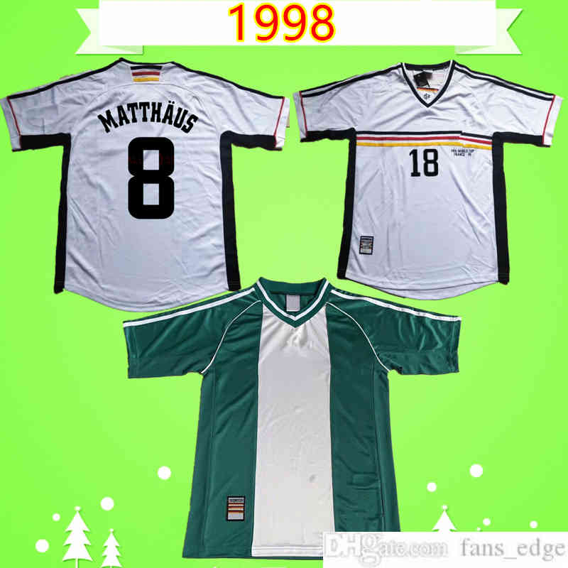 

finals 1998 RETRO FOOTBALL shirt top Uniform away green home white Vintage soccer jersey classic KIRSTEN JEREMIES MOLLER MARSCHALL MatthÃ¤us Bierhoff, Black;yellow