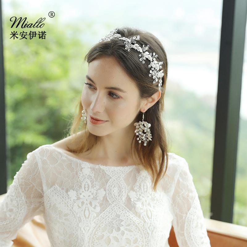 

Headpieces Shinny Crystal Bridal Wedding Head Piece Bride Headwear Headband Hair Band 100% Handmade Women Party Jewelry Accessories
