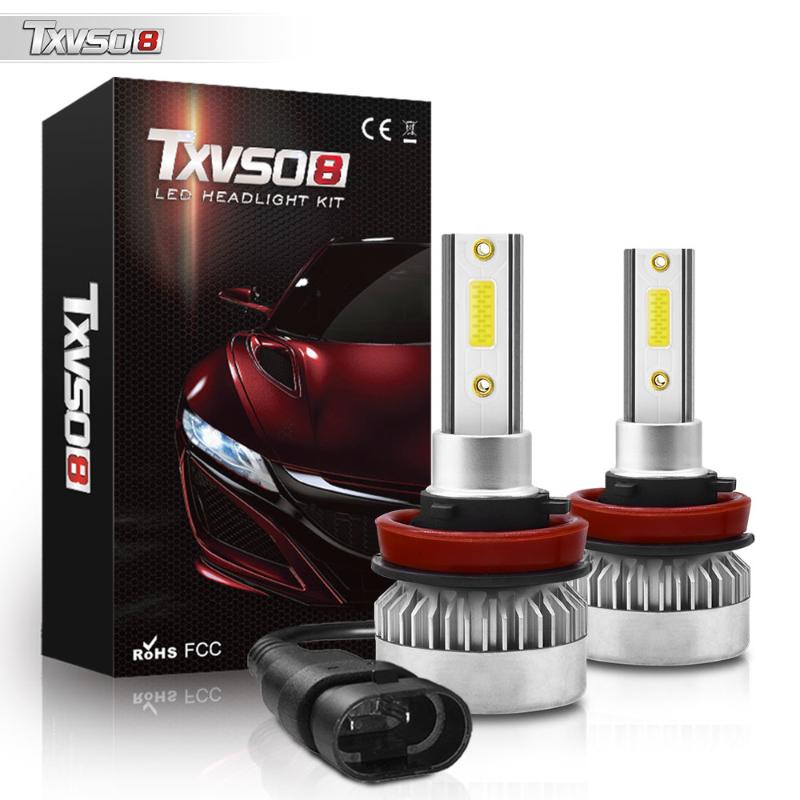 

Car Headlights TXVSO8 2 Pcs H11 LED Headlight Bulbs 9V-32V 110W 20000LM High Low Beam 6000K White Waterproof