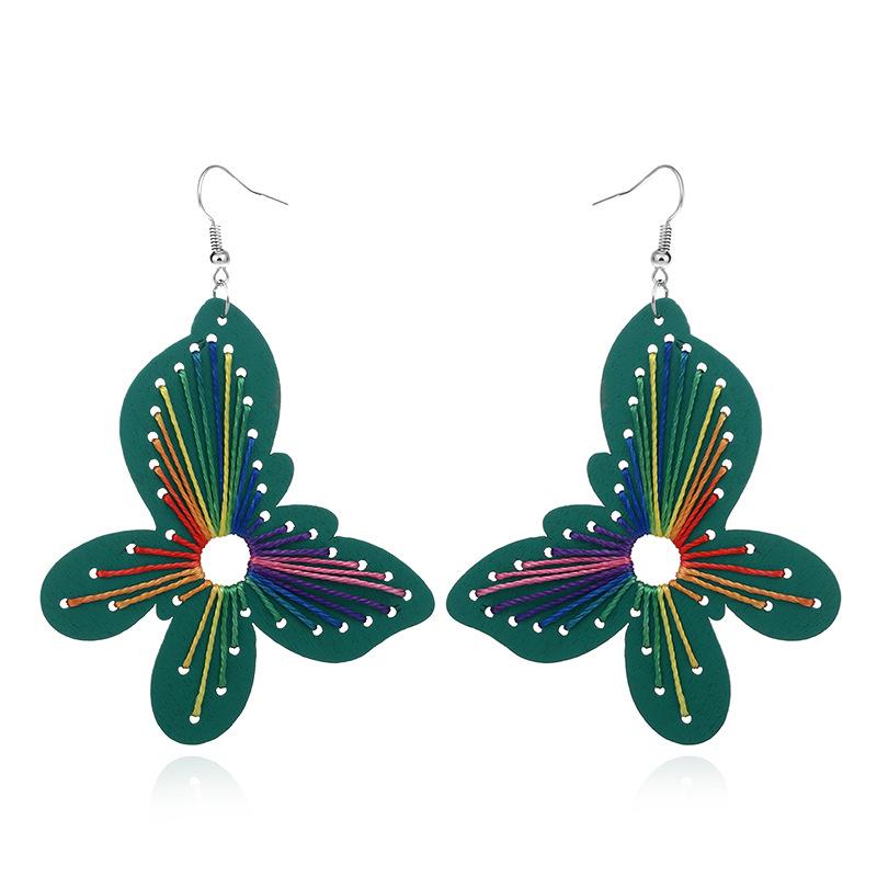 

Dangle & Chandelier Fooderwerk Jewelry Europe And America Exaggerated Openwork Butterfly Long Earrings Handmade Mixed Wood Drop For Women