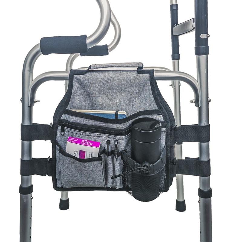 

Outdoor Bags Walker Bag Hand Free Storage Attachment Handicap Side Basket Pouch Rollator Wheelchair Folding Walkers