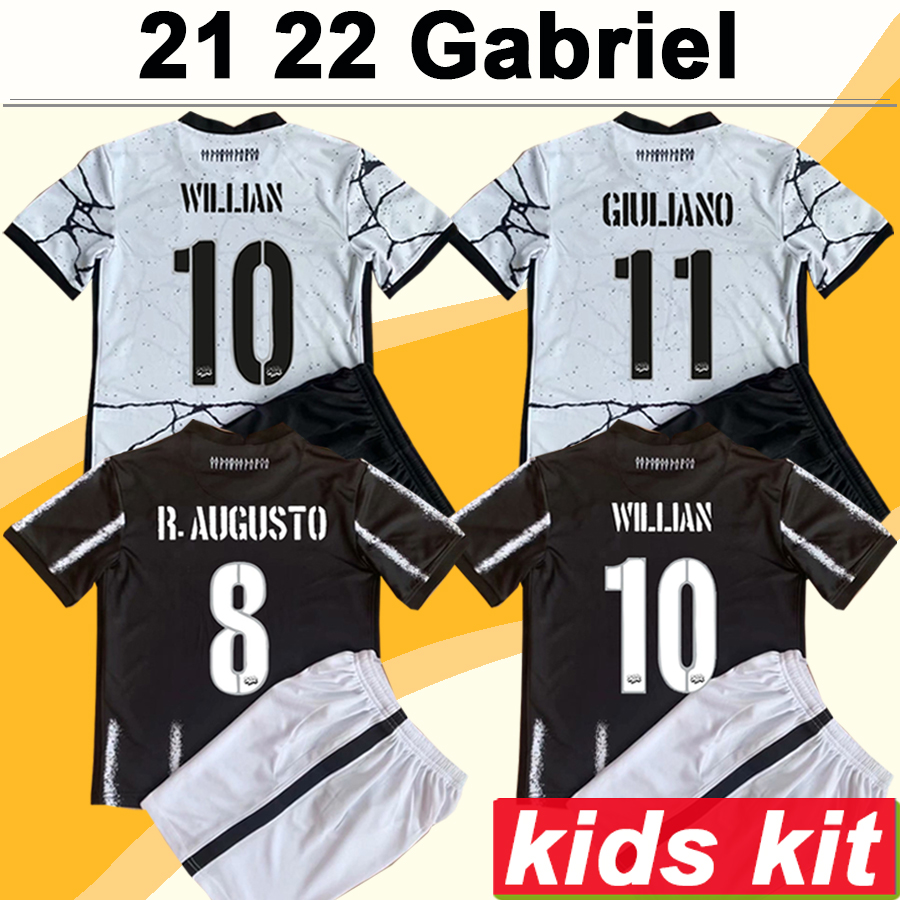 

2021 2022 GABRIEL LUAN Kids Kit Soccer Jerseys GIL FAGNER CANTILLO GUEDES JO R.AUGUSTO WILLIAN GIULIANO Home White Away Black Football Shirt, Tz4064 21 22 home no patch