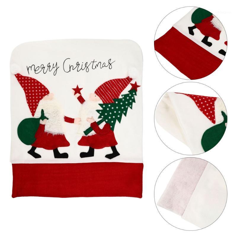 

Chair Covers 1Pc Cartoon Christmas Flannel Slipcover Embroidered Cover Party Supply