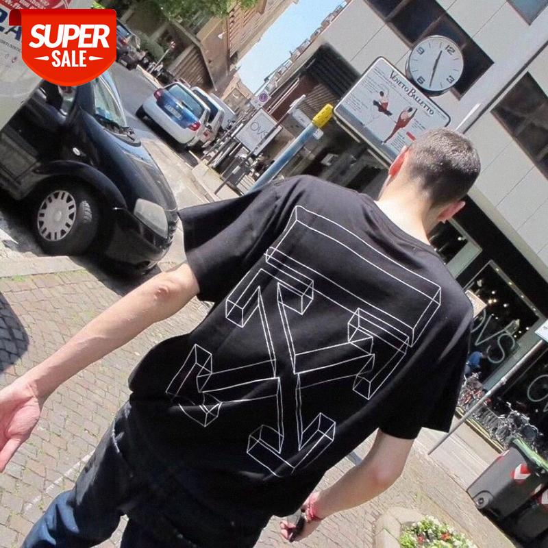 

1Summer 3D three-dimensional arrow simple and versatile casual short-sleeved OW tide brand fashion T-shirt #sg6y, White;black