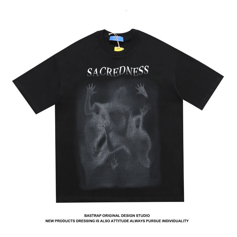

20ss ghost views tee black white, White;black